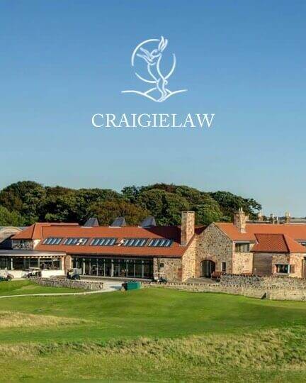 Craigielaw Golf Club - club house and 9th green